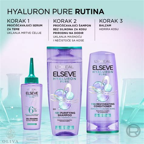 L’oreal Paris Elseve Hyaluron Pure Balzam Za Dehidriranu Kosu Koja Se Brzo Masti 200ml Oliva