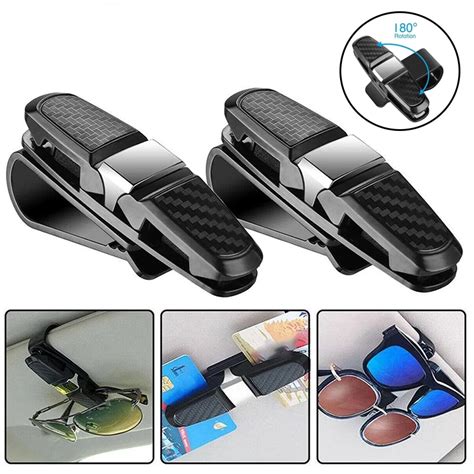 Car Glasses Case Universal Car Sun Visor Glasses Holder Sunglasses Clip