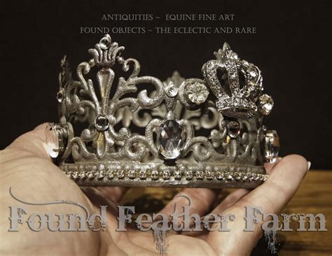 Stunning Medium Handmade Embellished Tin Crown With Vintage Jewels