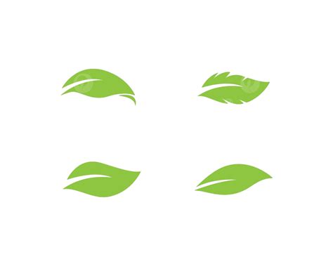 Green Leaf Logo Set Friendly Illustration Vector Set Friendly