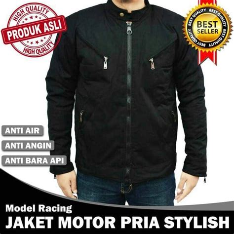 Jual Jaket Motor Pria Stylish Anti Air Angin Bara Api Model Racing