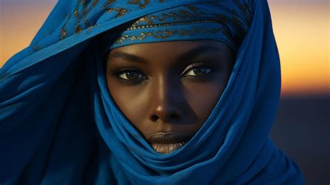 Premium AI Image | African beautiful woman in the desert