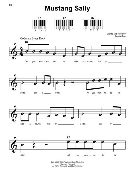 Mustang Sally By Wilson Pickett Sheet Music For Super Easy Piano At Sheet Music Direct