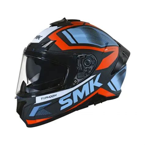 Casco Integrale Smk Typhoon Thorn Nero Blu Arancio Caschi Integrali