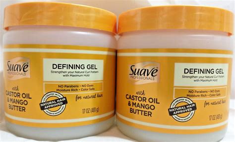 2 Pack Suave Professionals Defining Gel With Castor Oil And Mango Butter 17 Oz Shampoo