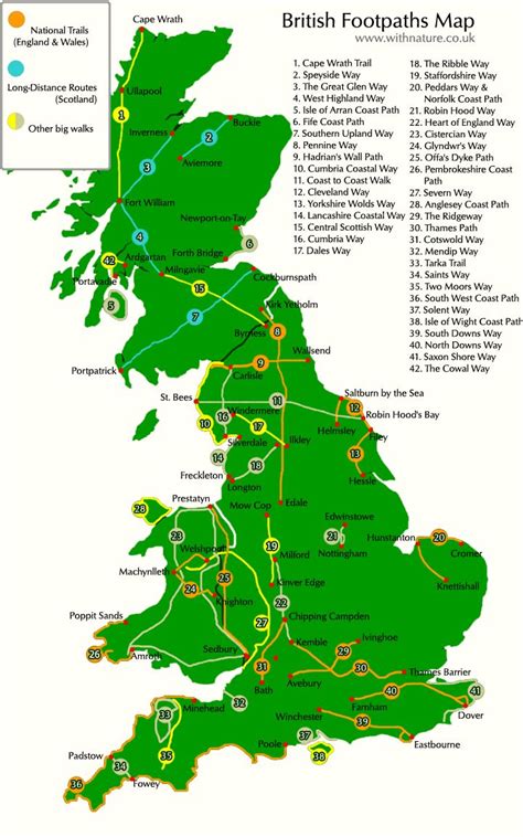 Interactive map of British footpaths, UK. I want to walk some of these. | Walking map, Map of ...