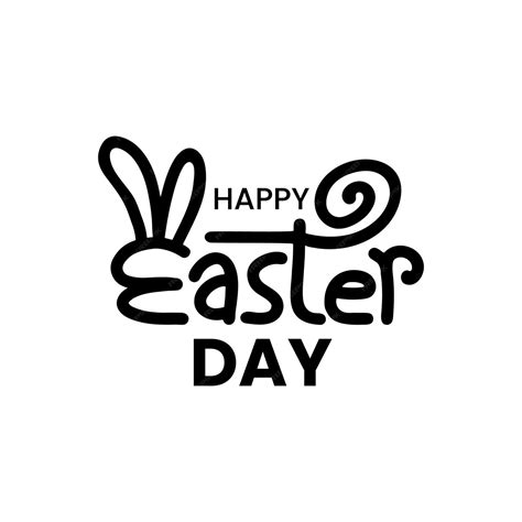 Premium Vector Happy Easter Day Logo With A Bunny Ears Happy Easter