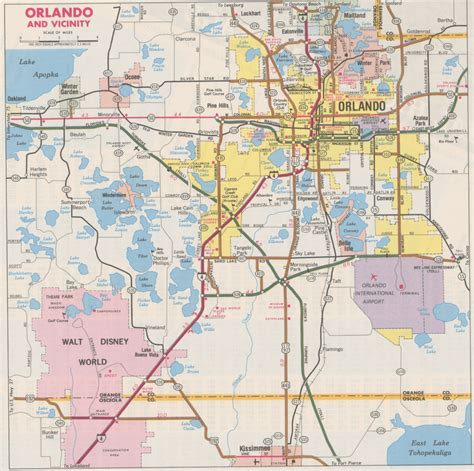 Orlando Map Florida Orlando, Florida, United States White And Black