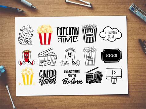 Popcorn Svg Bundle, Popcorn Box Svg, Popcorn Clipart, Pop Corn Svg, Popcorn, Cinema Svg, Popcorn ...