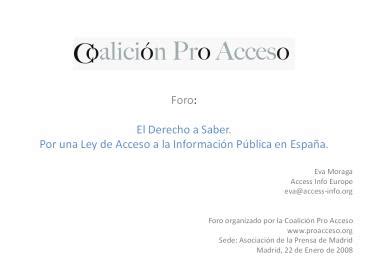 Ppt Foro El Derecho A Saber Por Una Ley De Acceso A La Informaci