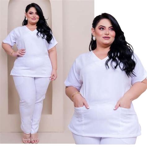 Pijama Hospitalar Feminino Scrubs Cirurgico Plus Size Unissex PJ03