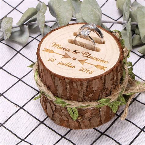 Ring Pillows And Flower Baskets Custom Ring Bearer Box Personalised Wedding Ring Box Rustic