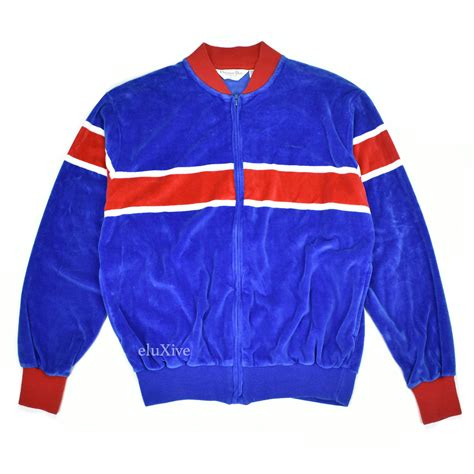 Dior Dior Vintage 80s Velour Track Jacket Red White Blue Grailed