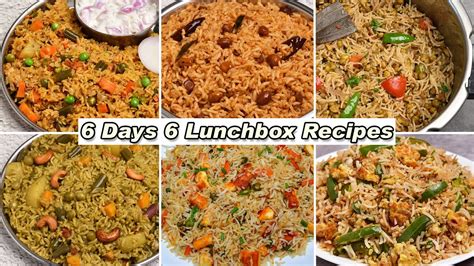 6 Days 6 Lunchbox Recipes 6 Variety Rice Recipes Lunch Recipes Youtube