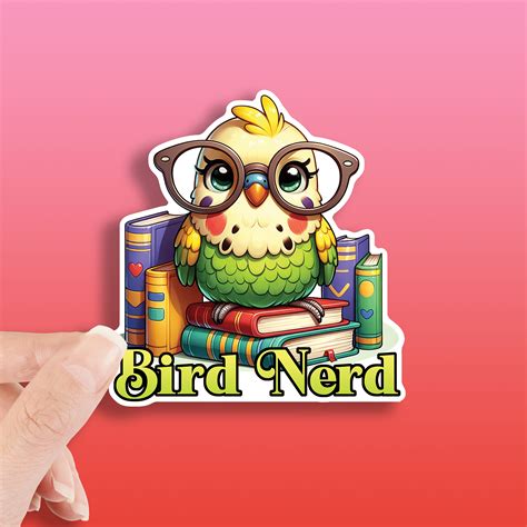 Bird Nerd – Cute Animal Reading | Vinyl Sticker - Cloudberry Stickers