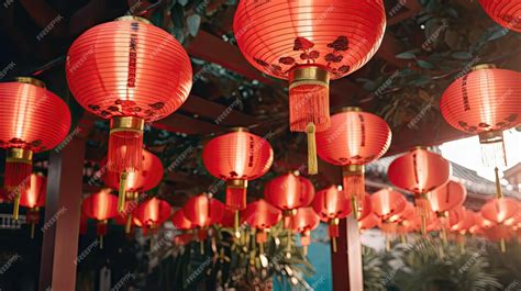 Premium AI Image | Traditional Chinese festival elements lanterns