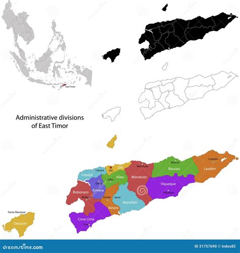 East Timor Map Stock Vector Illustration Of Boundary