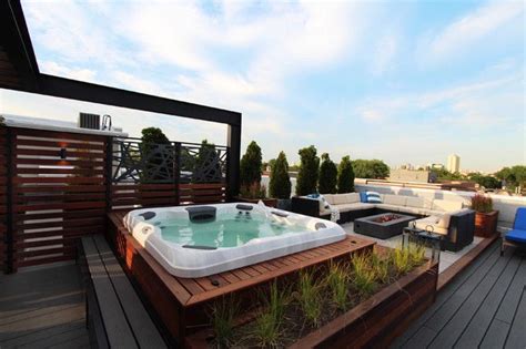 Roof Terrace Design Rooftop Design Deck Design House Design Hot Tub