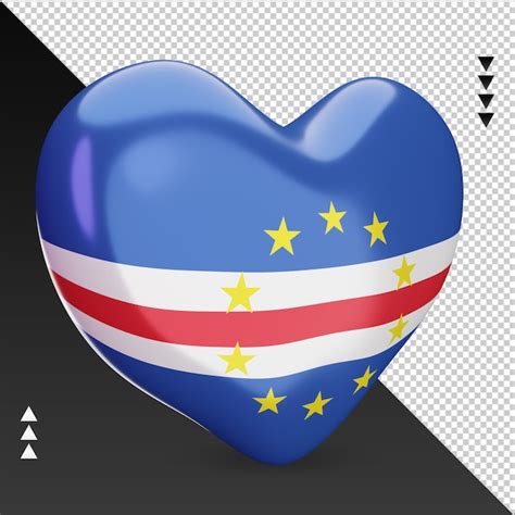 Amor Bandera De Cabo Verde Hogar Renderizado D Vista Izquierda