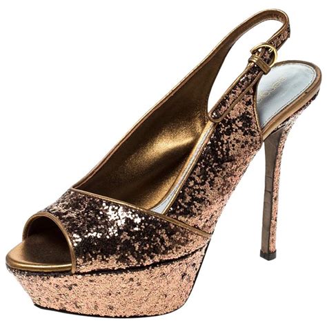 Sergio Rossi Black Patent And Metallic Gold Leather Zed Peep Toe