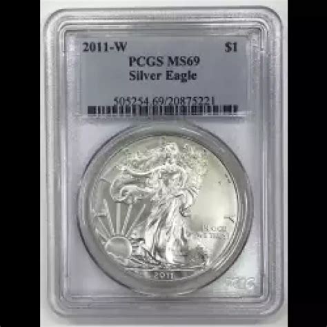 W Silver Eagle Pcgs Sp Burnished Old Pueblo Coin