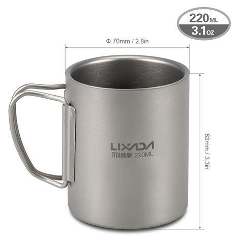 Taza De Titanio Lixada De Ml Para Exterior Grandado