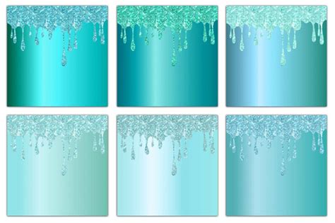 Turquoise Drips Drippings Textures Liquid Glitter Digital Etsy