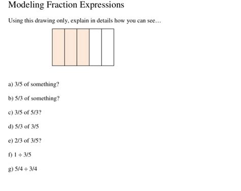 Solved Modeling Fraction Expressions Using this drawing | Chegg.com