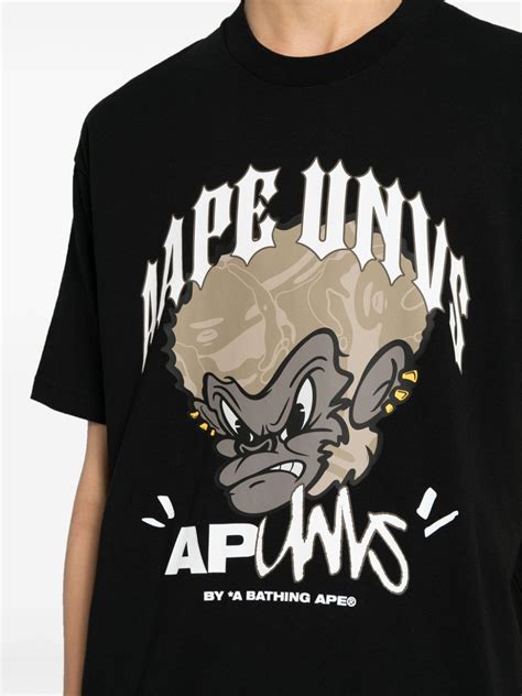 AAPE BY A BATHING APE Moonface Graphic Print Cotton T Shirt Farfetch