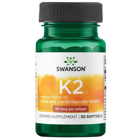 Vitamina K2 Natural 50 Mcg 30 Softgels Swanson — Vitaminate