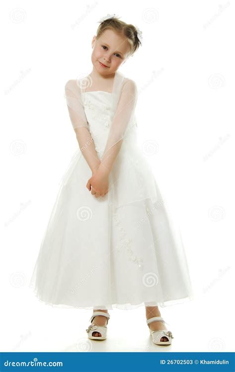 Belle Fille Dans La Robe Blanche Image Stock Image Du Joie Humain