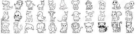 33 Animal Coloring Pages Stock Illustration | Adobe Stock