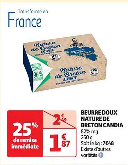 Promo Beurre Doux Nature De Breton Candia Chez Auchan ICatalogue Fr