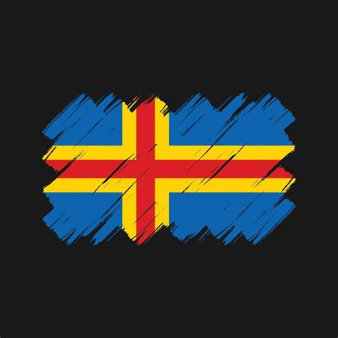 Aland Islands Flag Brush Strokes National Flag Vector Art At