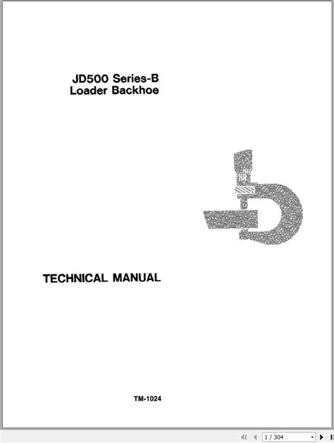 John Deere JD500 Backhoe Loader Series B Technical Manual TM1024 PDF