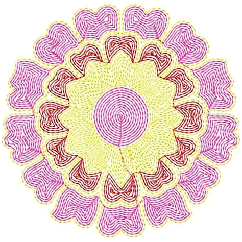 Line Art Circle Embroidery Design