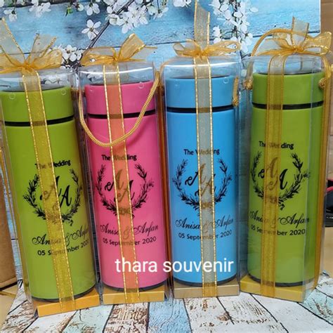 Jual Souvenir Pernikahan Tumbler Kaca Sablon Custom Warna Warni Kemas