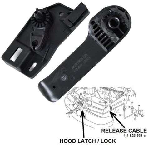 Hood Latch Release Handle Bracket For Vw Jetta Golf Beetle J A