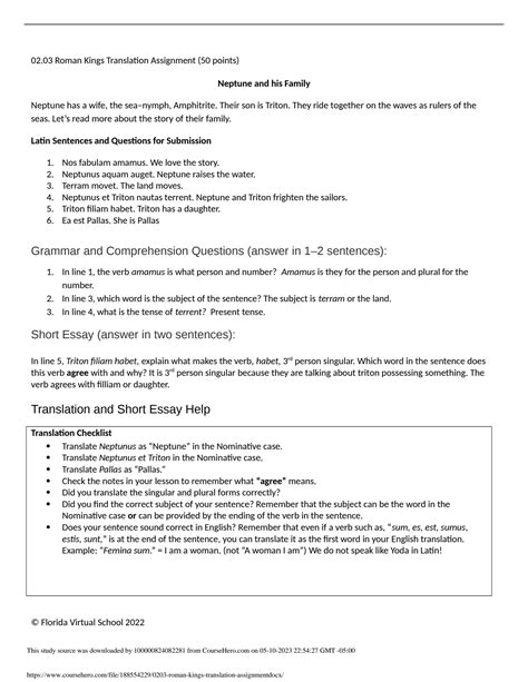 Solution Roman Kings Translation Assignment Docx Studypool