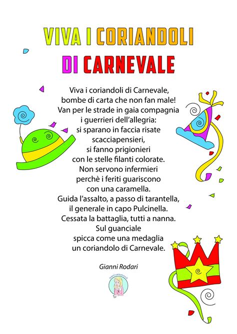 Viva I Coriandoli Di Carnevale Gianni Rodari Poesia Maestra E Mamma