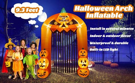 9 Feet High Halloween Inflatable Pumpkin Arch Kalolary Blow Up Pumpkin Gate Large Halloween