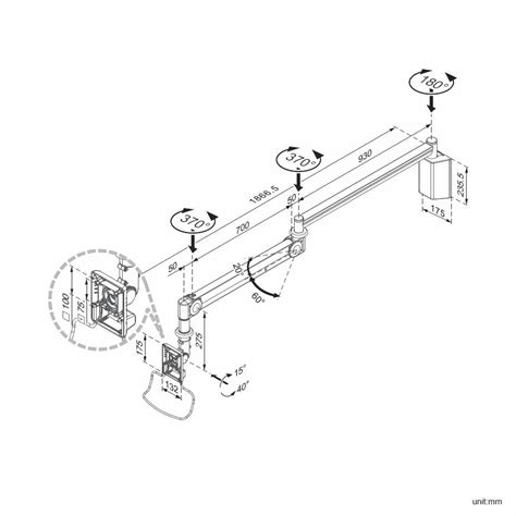 Monitor Arm Long Reach Mw M Pn