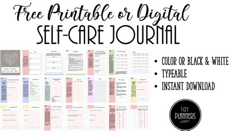 FREE Printable 30 Day Self-Care Journal Self Care Planner, 47% OFF