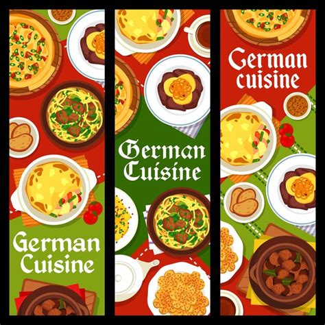 Premium Vector German Cuisine Restaurant Food Vertical Banners