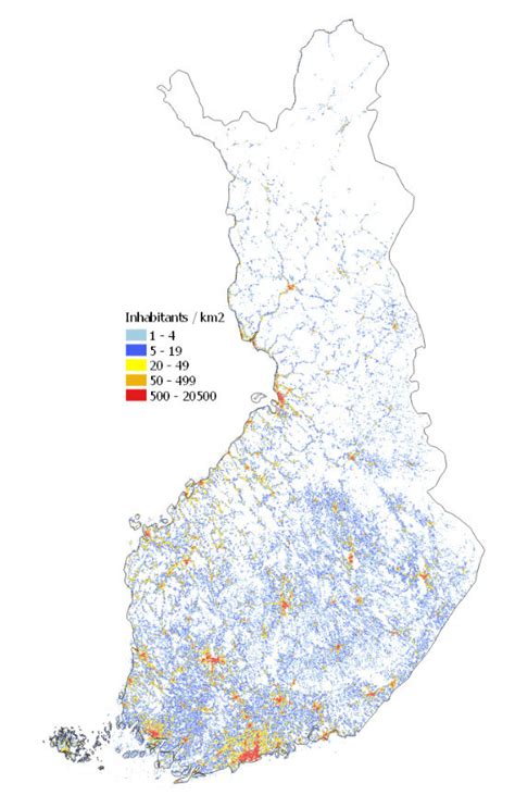 Finland Population Density Map