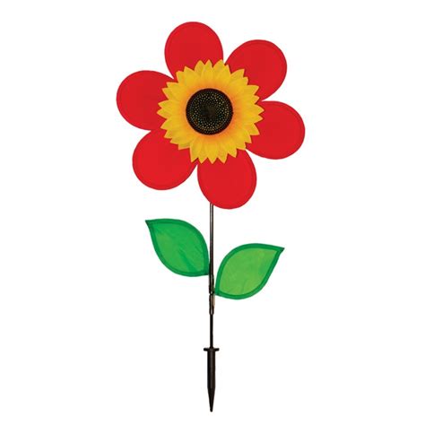 12" Red Sunflower with Leaves | World of Windsocks