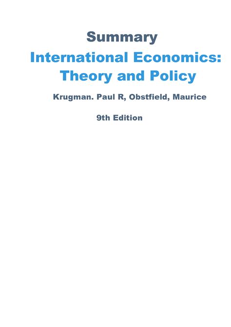 International Economics Krugman