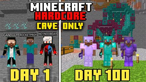 WE SURVIVE 100 DAYS CAVE ONLY WORLD IN MINECRAFT HARDCORE YouTube