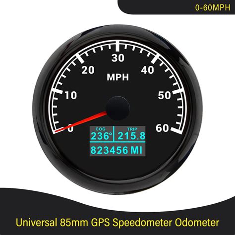 85mm GPS Speedometer 0 30knots 0 200KM H 0 80MPH Odometer With 7 Colors