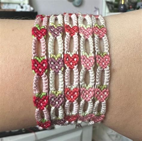 Strawberry Friendship Bracelets Etsy In 2024 String Bracelet